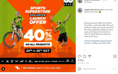 30% increase in page followers & 4X rise in engagement | influencer led store launch campaign for Go Sport